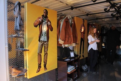 The clothing at the temporary store was styled around five key looks for spring, items showcased as an outfit in images displayed on the walls.