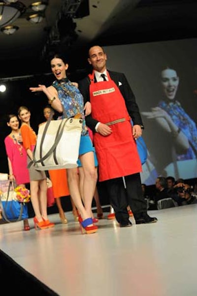 Chef and cookbook author David Rocco walked the runway with models for his book Made in Italy.