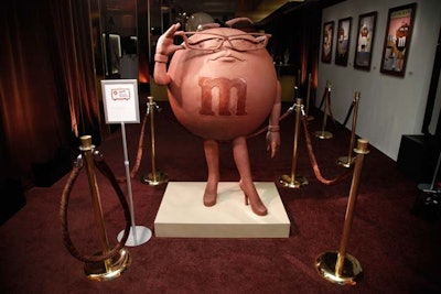 Building on the popularity of its other 'spokescandies,' animated characters for its different fillings, M&M's introduced Ms. Brown as a new mascot for its milk chocolate product. Following the character's debut during a Super Bowl commercial, the brand opened a gallery of chocolate art that included a 300-pound chocolate sculpture.
