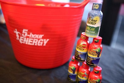 Drink brand 5-Hour Energy passed out free samples to guests throughout the week.