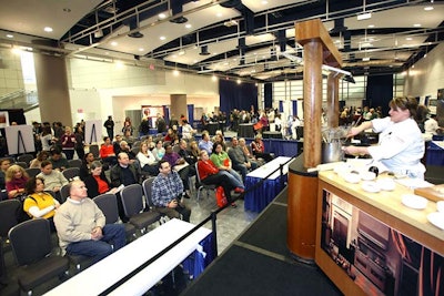 The Washington Post sponsored a chef demo stage in the atrium hall, where chefs like Casa Nonna's Amy Brandwein taught cooking classes.