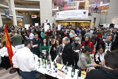 The Wine & Food Festival's new Spain pavilion included Spanish wines, food from Taberna del Alabardero, and information from the Embassay of Spain.