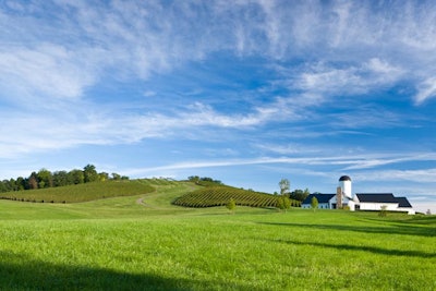 Events can be hosted outside on the 96-acre property in Virginia wine country.