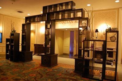 Guests walked under a bookshelf to enter the Canadian Room of the Fairmont Royal York.