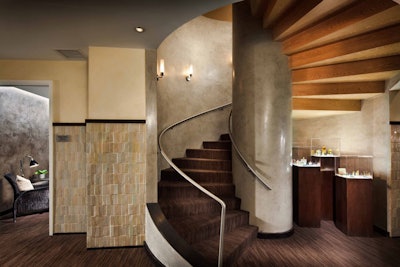 A stairway leads up to the 2,500-square-foot penthouse.