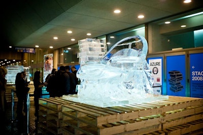 Outside, IceCulture created replicas of iconic pieces for the new Design Icons exhibition. The sculptures were displayed on loading pallets.