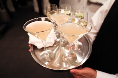 Waiters passed out 'Skinny Boy' cocktails made with vodka, champagne, and strawberry lemonade.