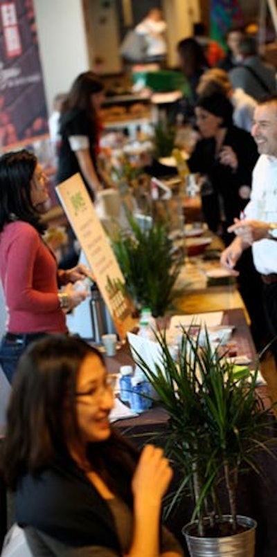 Vendors offered samples of healthy food and drinks.