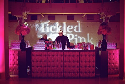 At the bar, the specialty drink was a 'Tickled Pink-tini,' made with UV Pink vodka and sparkling grapefruit juice.