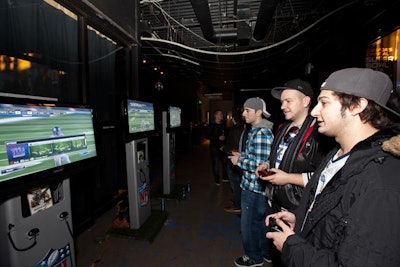 Guests played Madden NFL 12 before the game.