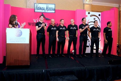 Wine, Women & Shoes honorary chair and CBS 4 anchor Shannon Hori introduced the “Shoe Guys” on stage.
