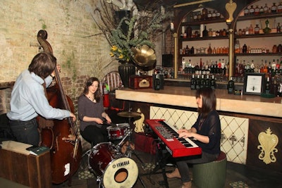 A jazz trio hired through the New School’s music program entertained the crowd.