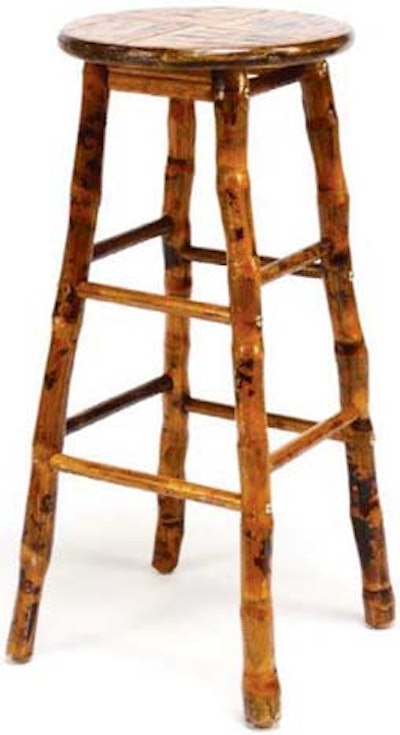 Bamboo barstool, $9, available throughout South Florida from Atlas Party Rental