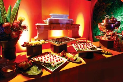 Dessert and artisanal tea buffet, by chef Tomas Rivera for Poko Event Productions in Los Angeles