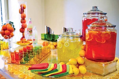 Make-your-own citrus drink bar, by Design Cuisine in Arlington, Virginia