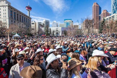 On Thursday, thousands of Calgarians donned their cowboy hats for the Calgary Stampede's 100-day kickoff event.