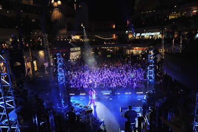 The California iteration hit the Hollywood & Highland Center, where hundreds gathered in the complex's 19,000-square-foot open-air central courtyard.