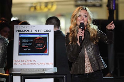 The producers also created kiosks for event attendees to sign up for the program on-site. The sleek stations, which were highlighted in the broadcast by Los Angeles M.C. Cat Deeley, included a game that guests could play to win prizes.