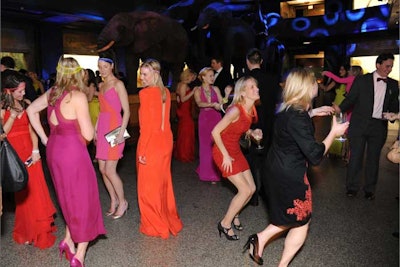 Guests at the post-dinner dance wore glow-in-the-dark necklaces.