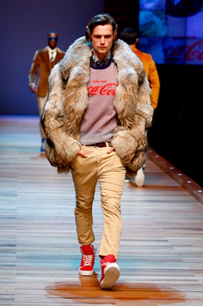 Coca-Cola logos on clothing at the Dolce & Gabbana show during Milan Fashion Week in January 2011
