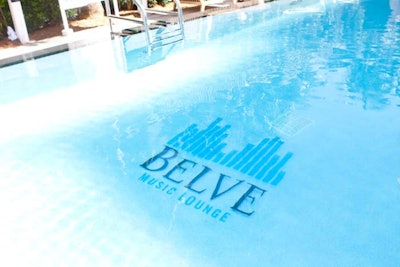 Branding for the pop-up lounge was projected on the bottom of the W Hotel's pool.