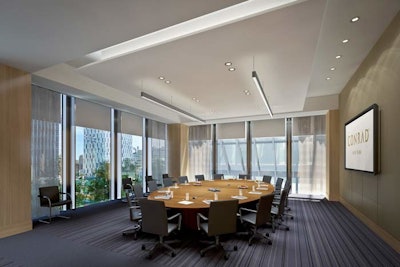 The boardroom on the second floor will have floor-to-ceiling windows and seating for 18.