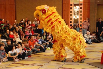The Gund Kwok Asian Women Lion Dance Troupe put on a performance at 1:30 p.m.