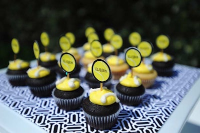 Mini cupcakes from Le Basque were dressed in tennis-ball yellow.