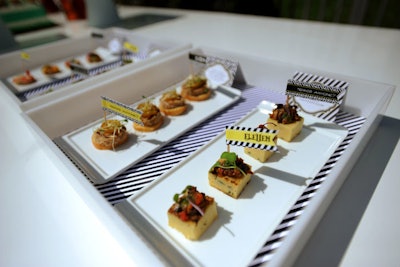 Le Basque's passed hors d'oeuvres were designed to match Williams' vegan diet, while attached printables promoted the brand.