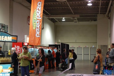 Finding space for guest lounge areas and food stands was a challenge. Show organizers used all available space.