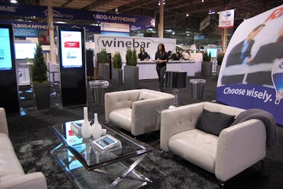 Guests can lounge and sip wine at the Remax Winebar on the show floor.