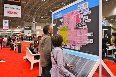 Large maps dispersed throughout the show floor allow attendees to find specific exhibitors.