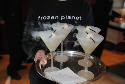 Catering by Restaurant Associates matched the thematic decor with dry ice cocktails and desserts like penguin-shaped cookies.