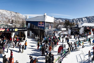 The sponsor village­—the “X Fest”—at the Winter X Games in Aspen