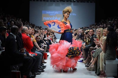 Toronto Fashion Week ended with the Dare to Wear Love show, which saw 25 designers each create looks from six yards of African fabric. Local personalities like Dina Pugliese of Breakfast Television (pictured) walked the runway at the event, which raised funds for the Stephen Lewis Foundation.