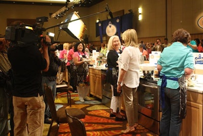 A crew from Stewart's Hallmark Channel show recorded her conversations with contestants as they prepared their entries.