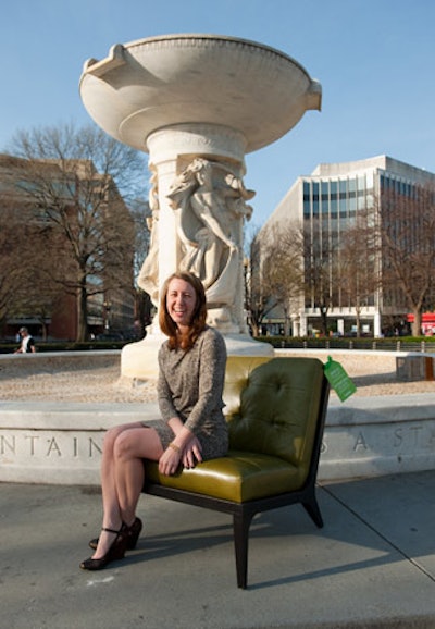 A Lee Industries armchair placed along Embassy Row at Massachusetts Avenue and 22nd Street was among the prizes in the scavenger hunt.