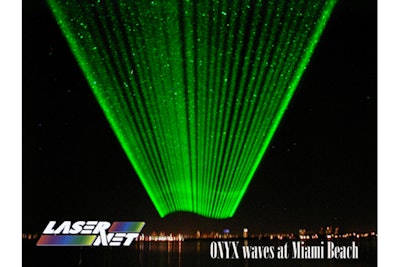 LaserNet “Waves” over Miami Beach, with 40 watts of power