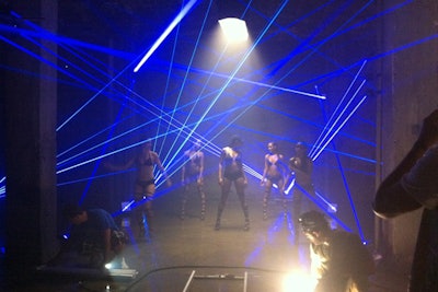 LaserNet's full-color lasers working hard in a video shoot for the Latin artist Fanny Lou