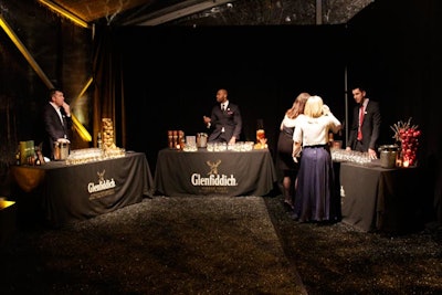 A separate group of bars offered tastings of the whiskey brand's single malts.