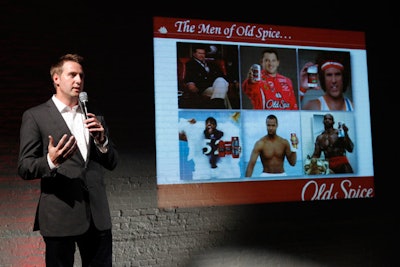To open the night, Josh Talge, Old Spice brand manager for Procter & Gamble, took to the stage and introduced the new scent collections, Champion and Danger Zone. Talge also spoke about the history of the brand, its evolution, and how the campaigns have changed.