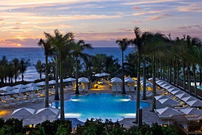 The resort's 9,617-square-foot main pool area can hold 330 for a banquet.
