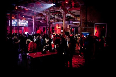 The event took over the Fermenting Cellar, illuminating the space with red lighting to match the company's signature colour. Few printed materials were used during the evening; organizers instead relied on interactive technology to educate attendees.