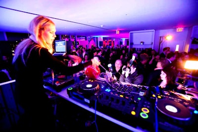 At 10 p.m., the lighting switched to blue. DJ and model Alexandra Richards spun for the crowd.