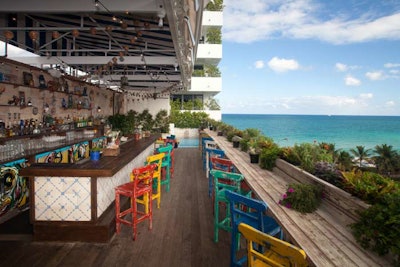 Ocho is an oceanfront taqueria and tequila bar on the eighth floor of Soho Beach House.