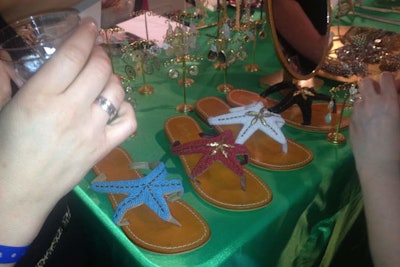 Sandals with beaded starfish were also from Jewelry Bar N.Y.