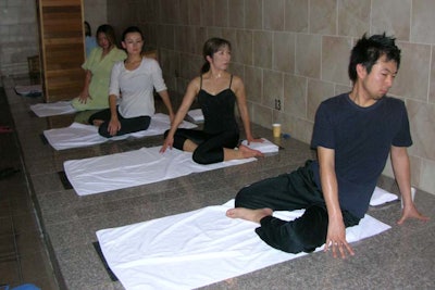 Group Yoga and Rock Bathing at Iyashi Bedrock Spa