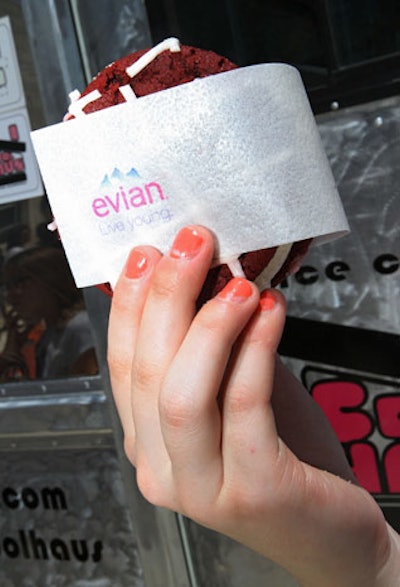 The ice cream came in a wrapper with a QR code directing eaters to Evian's social networks.