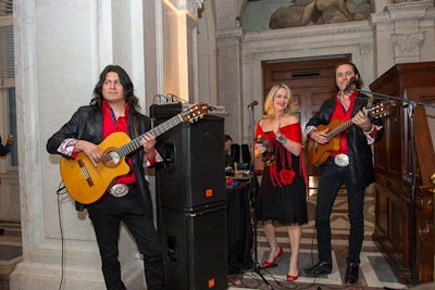 A band played Latin music as guests arrived at the Jefferson Building.