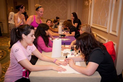 Manicurists were on site from 11 a.m to 4 p.m.